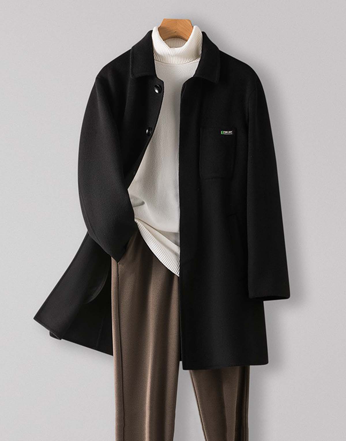 Double-sided Wool Handmade Coat-w90062